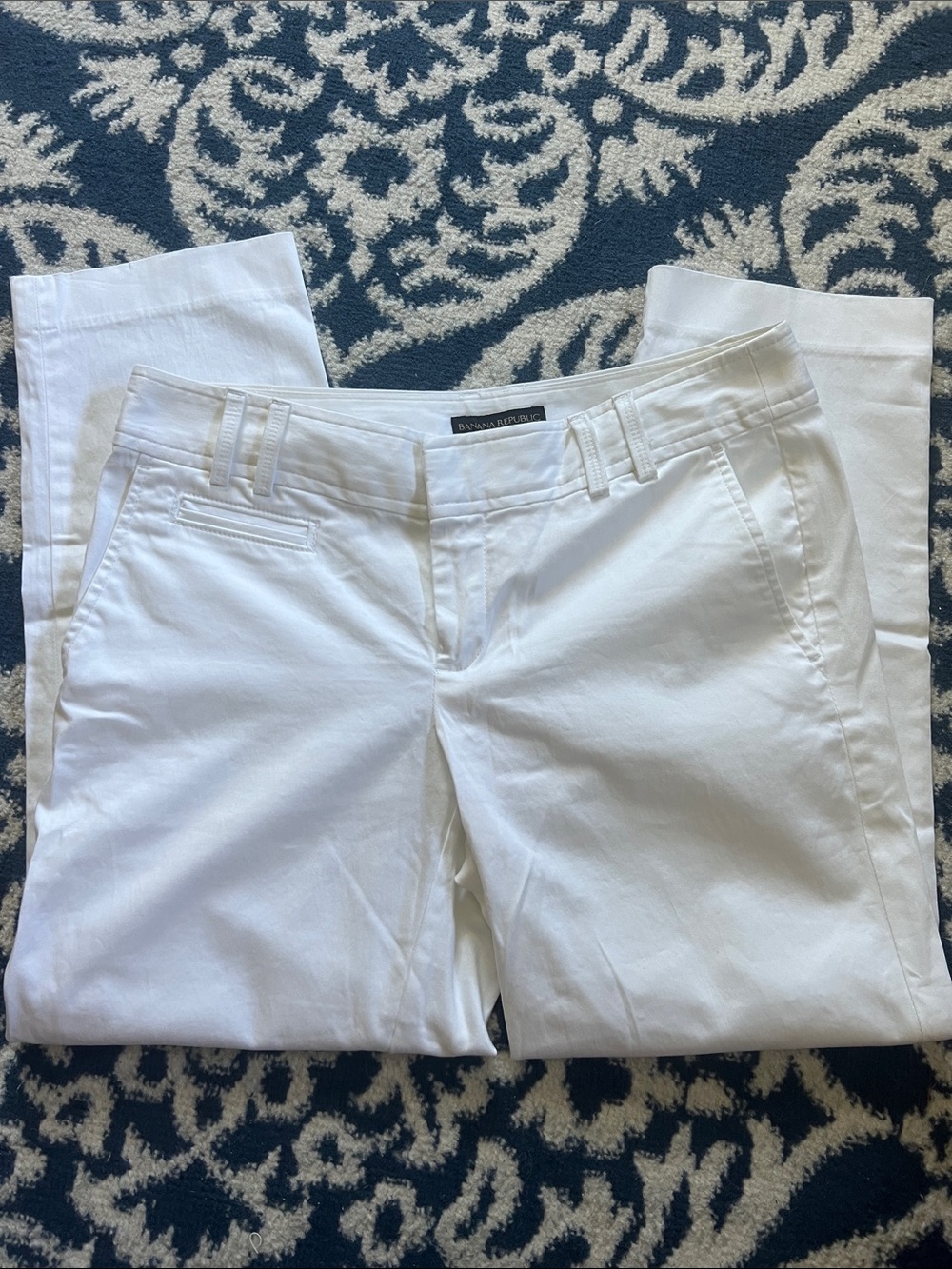 Banana Republic White Slim Chinos
